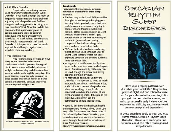 Circadian Rhythm Sleep Disorders Brochure by Christina Ospina