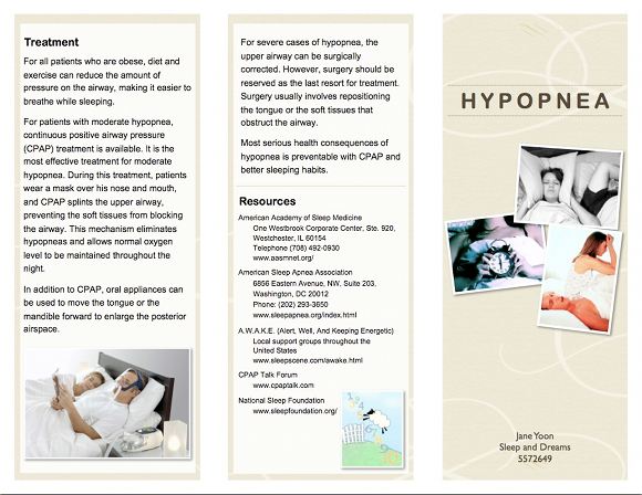 Hypopnia Brochure, page 1