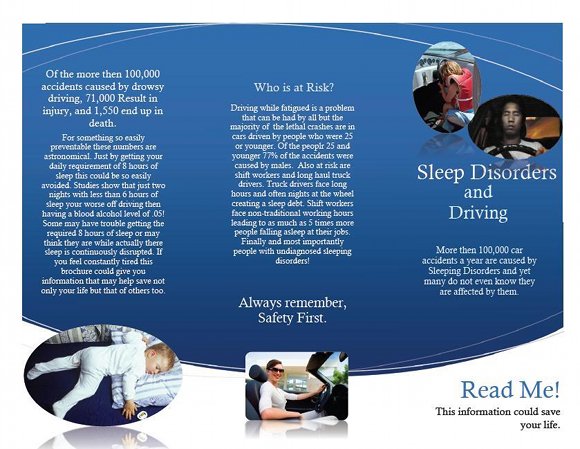 Sleep Disorders and Driving Brochure, page 1