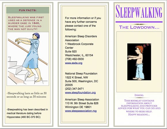 Sleepwalking Brochure, page 1