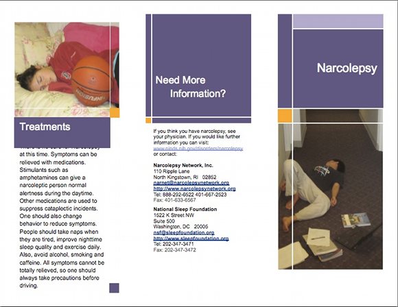 Narcolepsy Brochure, page 1