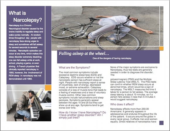 Narcolepsy Brochure, page 2