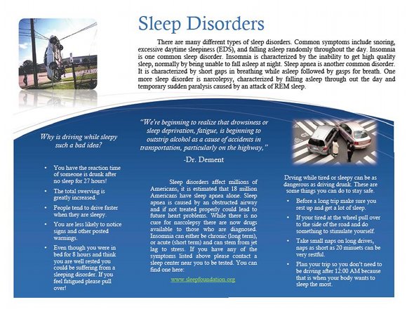 Sleep Disorders and Driving Brochure, page 2