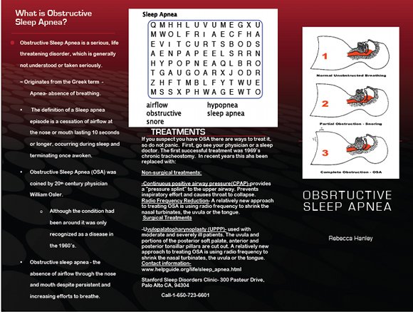 Obstructive Sleep Apnea Brochure, page 1